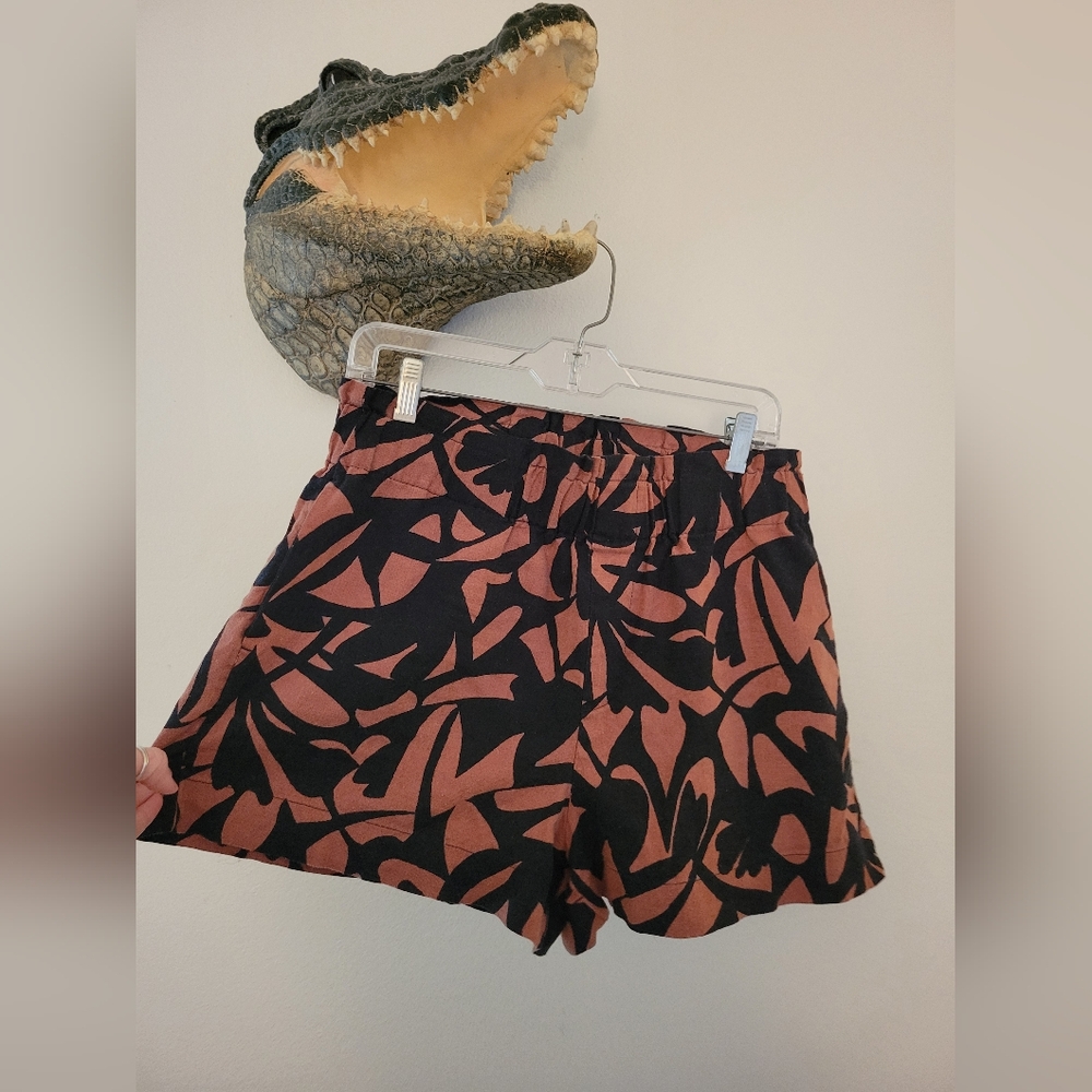 Women's High-rise Linen pull-on shorts - A New Day black/brown size Medium